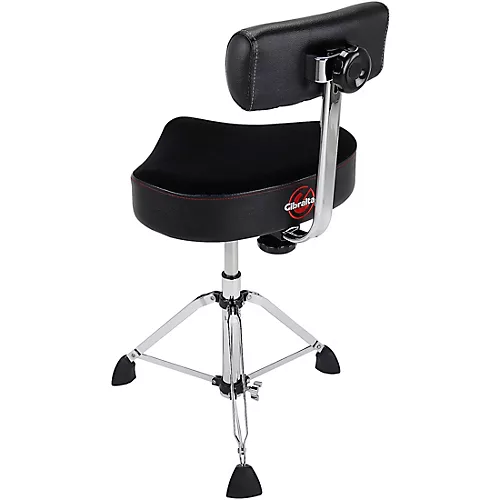 Gibraltar Hydraulic 16 in. Cordura Saddle Drum Throne with Backrest