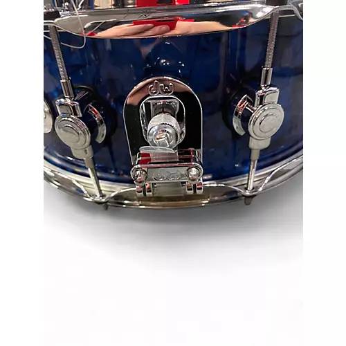 Used DW 6X14 Design Series Snare Blue Pearl Sparkle Drum Blue Pearl Sparkle 13