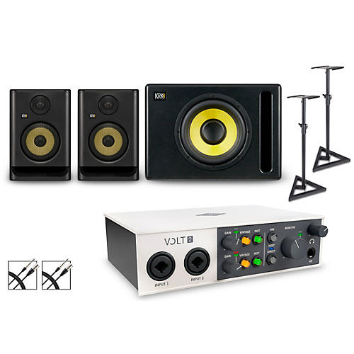 Universal Audio Volt 2 with KRK ROKIT G5 Studio Monitor Pair & S10 Subwoofer (Stands & Cables Included) ROKIT 5