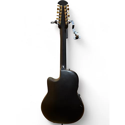 Used Ovation 1866 Legend Black 12 String Acoustic Electric Guitar Black