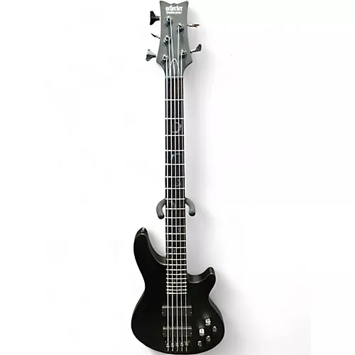 Used Schecter Guitar Research Damien Elite 5 String Black Electric Bass Guitar Black
