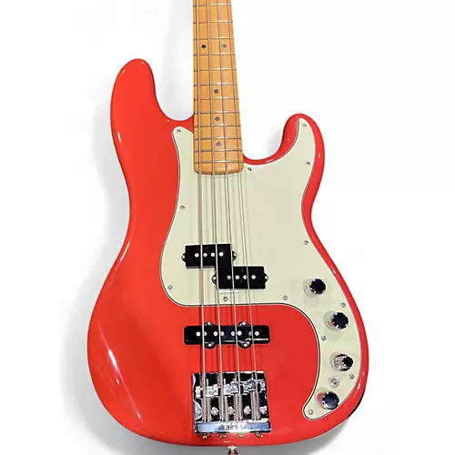 Used Fender Player Plus Active Precision Bass Fiesta Red Electric Bass Guitar Fiesta Red