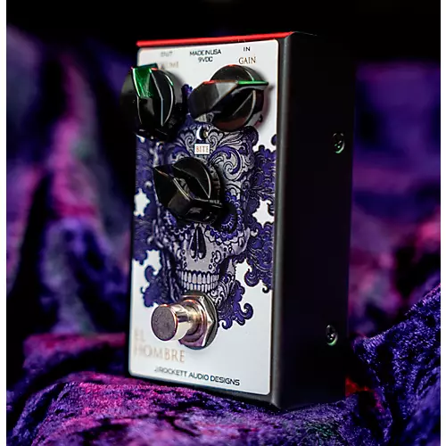 J.Rockett Audio Designs EL Hombre Overdrive Effects Pedal Silver/Purple/White