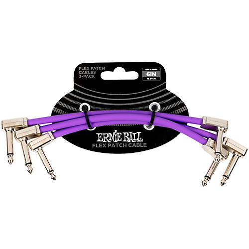 Ernie Ball Flex Patch Cable - 3 Pack 3 in. Purple