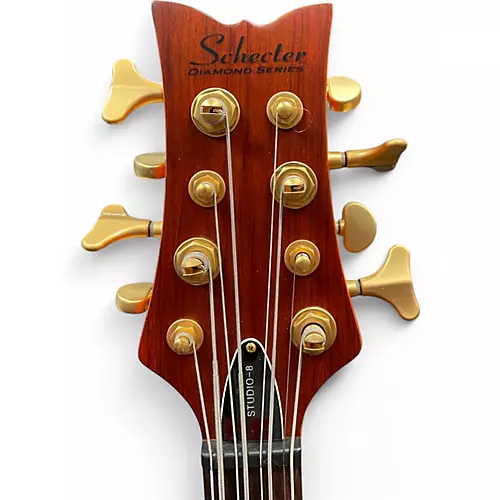 Used Schecter Guitar Research studio 8 Natural Electric Bass Guitar Natural