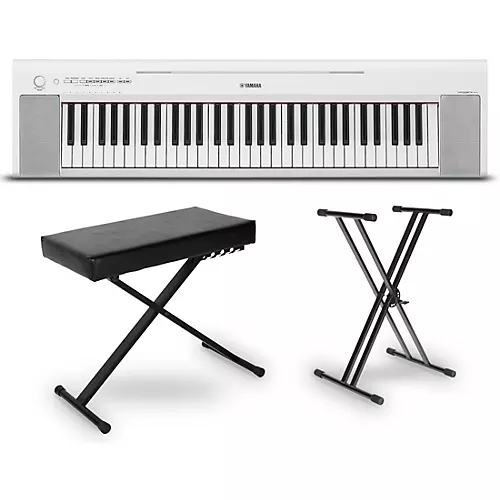 Yamaha Piaggero NP-15 61-Key Portable Keyboard Essentials Bundle Black