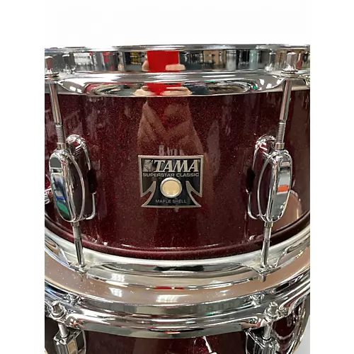 Used TAMA 6 Piece Superstar Classic Red Sparkle Drum Kit Red Sparkle