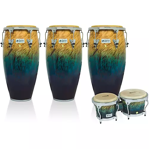 LP Performer Series 3-Piece Conga and Bongo Set with Chrome Hardware Blue Fade