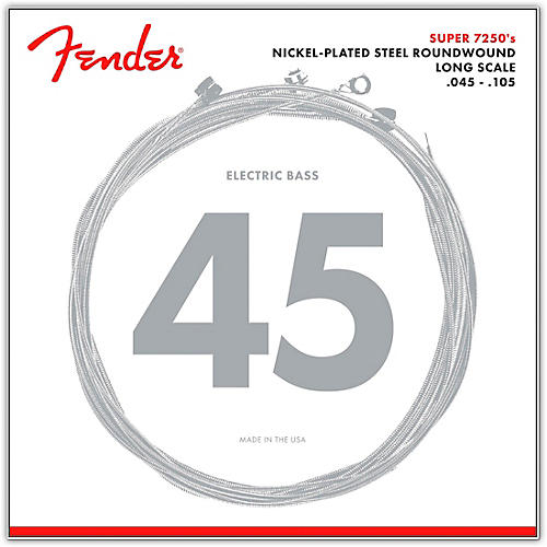 Fender 7250M Super Bass Nickel-Plated Steel Long Scale Bass Strings - Medium