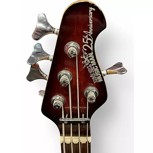 Used Ernie Ball Music Man 25th Anniversary Reflex Bass 4 HH Venetian Red Burst Electric Bass Guitar Venetian Red Burst