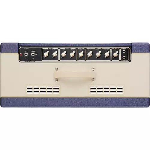 VOX VOX AC15 Custom 15W 1x12 Limited-Edition Tube Guitar Combo Amp w/ KORG Pitchblack X Pedal Tuner Blue/Cream