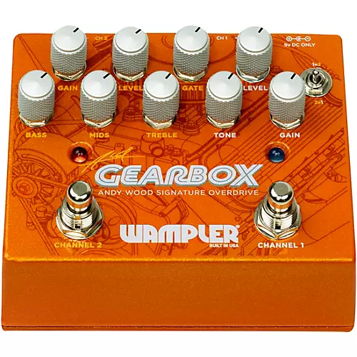 Wampler GEARBOX Andy Wood Signature Overdrive Effects Pedal Orange
