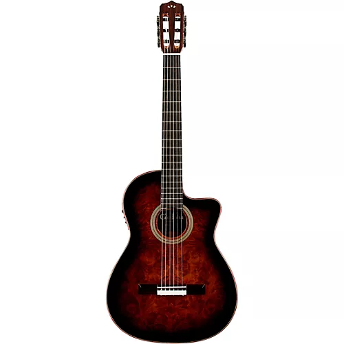 Cordoba Fusion 12 Exotic Top Nylon-String Classical Acoustic-Electric Guitar Brown Sugar Burst