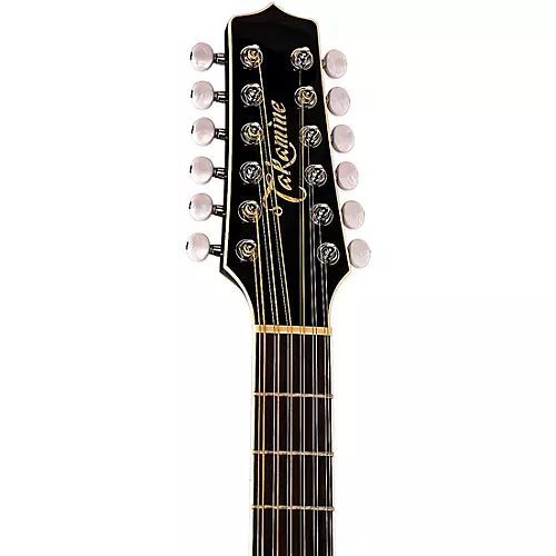 Takamine EF381DX 12-String Dreadnought Cutaway Acoustic-Electric Guitar Black