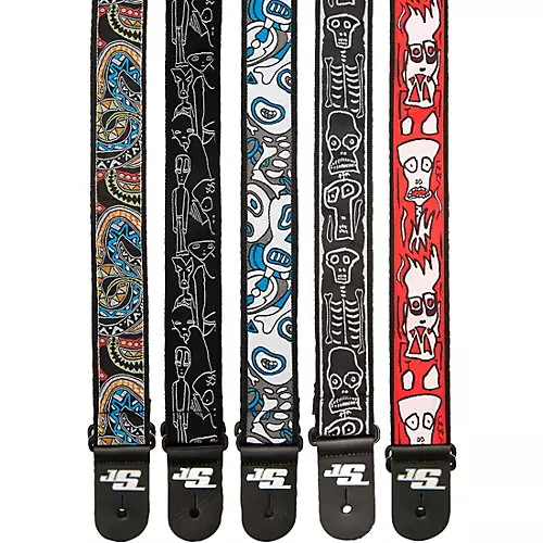 D'Addario Joe Satriani Nylon Guitar Strap Black/Red/Green Snakes Mosaic