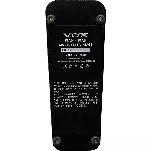 VOX V846 Original Wah Effects Pedal Black