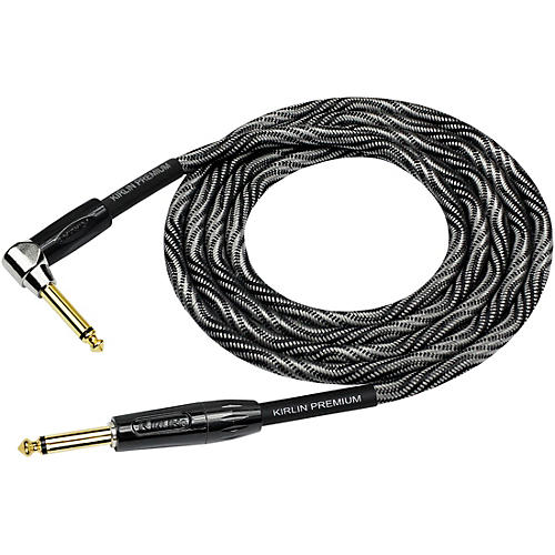 Kirlin IWB Black/White Woven Instrument Cable 1/4