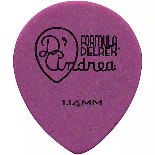 D'Andrea 347 Rounded Teardrop Delrex Delrin Guitar Picks - One Dozen Purple 1.14 mm