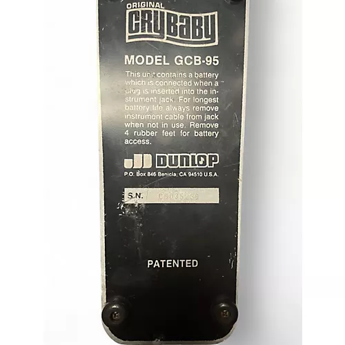 Used Dunlop GCB95W Original Crybaby Wah Effect Pedal