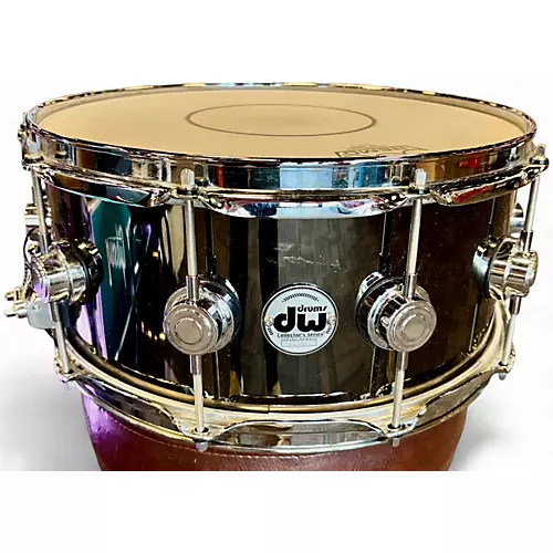 Used DW 5.5X14 Collector's Series Snare Polished Black Nickel Over Brass Drum Polished Black Nickel Over Brass 10