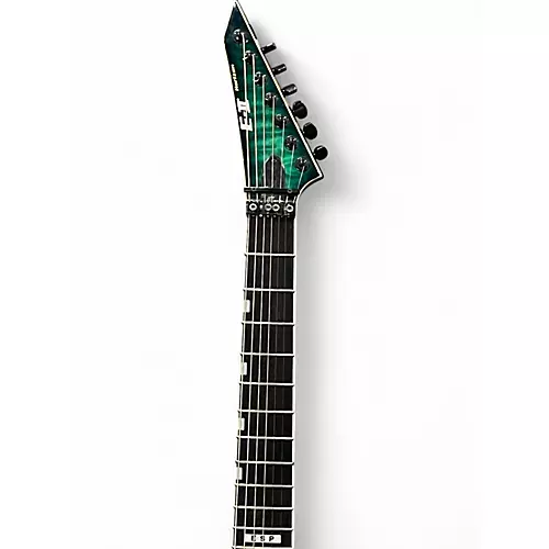 Used ESP E-II Horizon FR-7 7-String with Floyd Rose Turquoise Burst Solid Body Electric Guitar Turquoise Burst