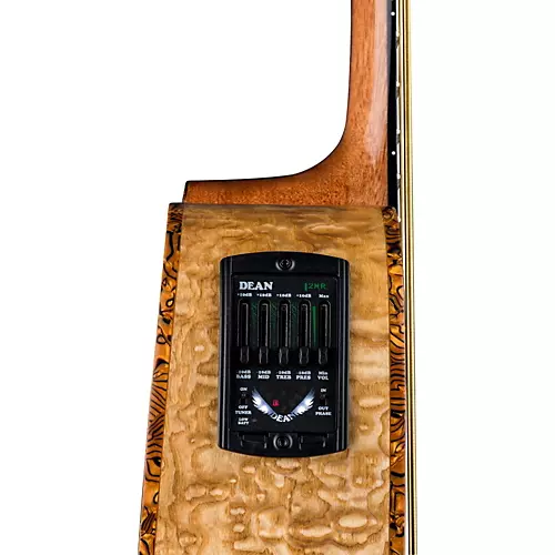 Dean Exotica Quilted Ash Acoustic-Electric Bass Guitar Gloss Natural