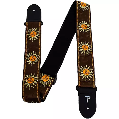 Perri's Premium Jacquard Guitar Strap Teal Suns 2 in.