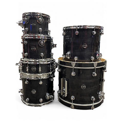 Used DW 6 Piece Performance Series Ebony Stain Lacquer Drum Kit Ebony Stain Lacquer