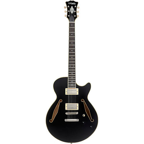 D'Angelico Excel SS Tour Semi-Hollow Electric Guitar With Supro Bolt Bucker Pickups and Stopbar Tailpiece Solid Black