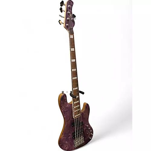 Used 2022 Mayones JABBA MALAMAN 5 antique violet raw Electric Bass Guitar antique violet raw