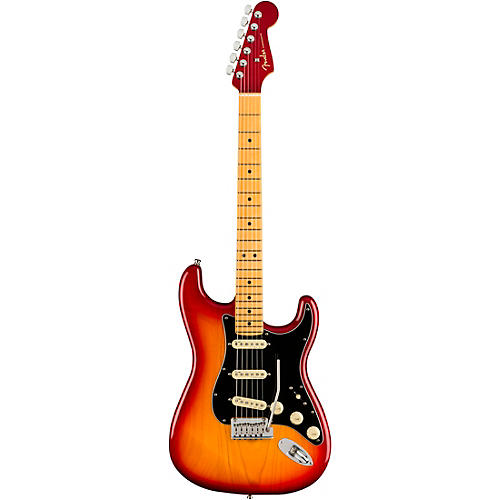 Fender American Ultra Luxe Stratocaster Maple Fingerboard Electric Guitar Plasma Red Burst
