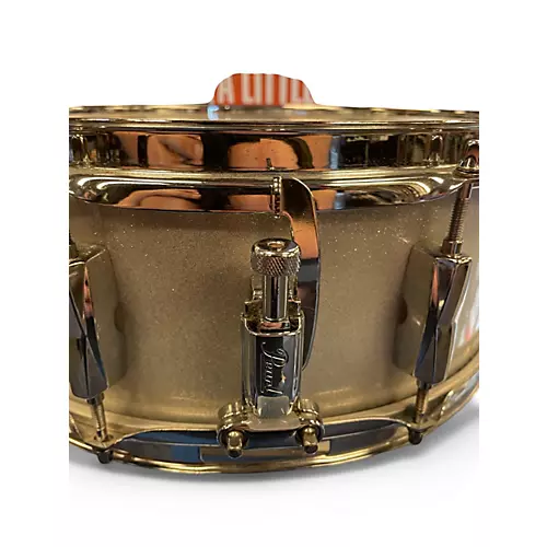 Used Pearl 14in EXPORT SERIES SNARE Silver Sparkle Drum Silver Sparkle 33