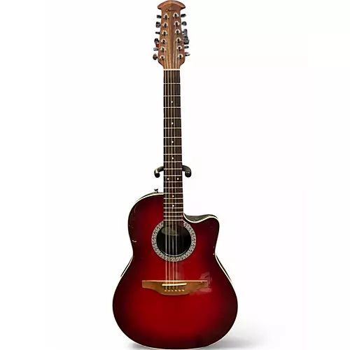 Used Ovation 6751 Standard Balladeer Red Burst 12 String Acoustic Electric Guitar Red Burst