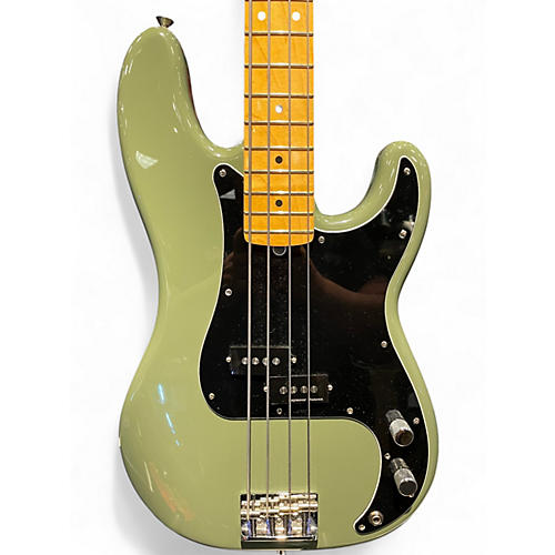 Used 2016 Fender American Standard Precision Bass Green Electric Bass Guitar Green