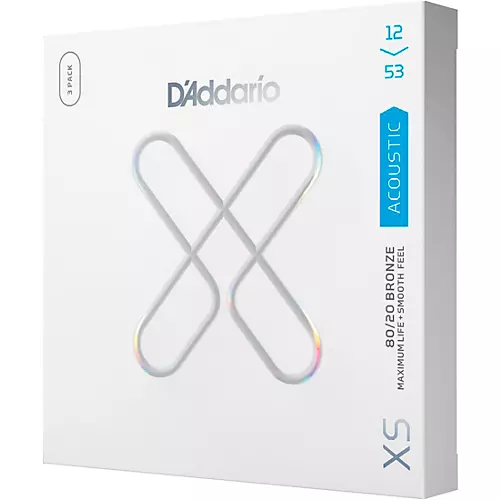 D'Addario XS 80/20 Bronze Coated Acoustic Guitar Strings 3-Pack 10 - 47