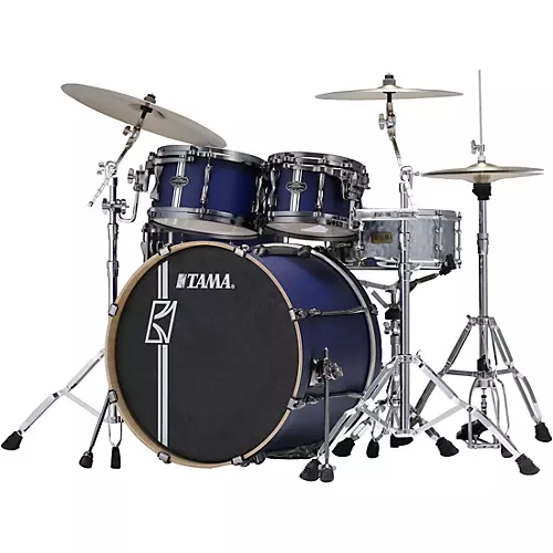 Open-Box TAMA Superstar Hyper-Drive Duo 5-Piece Shell Pack Condition 1 - Mint Satin Blue Vertical Stripe