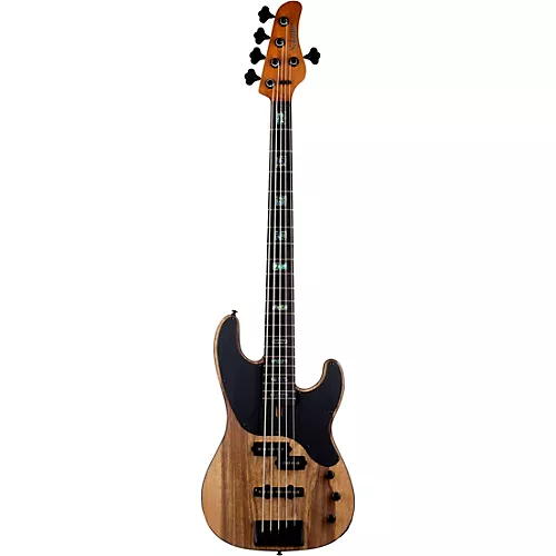 Schecter Guitar Research Model T Exotic Ziricote 5 Electric Bass Natural Satin