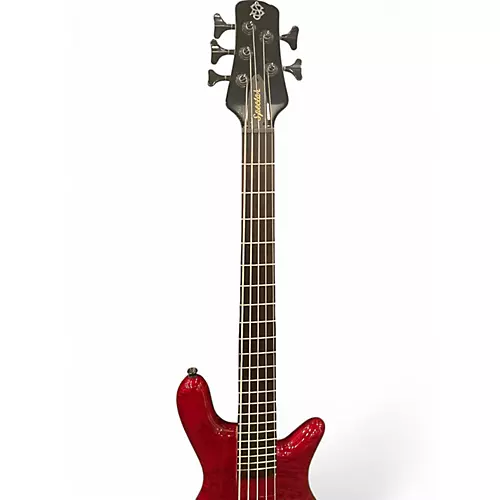 Used Spector Bantam 5  Trans Red Electric Bass Guitar Trans Red