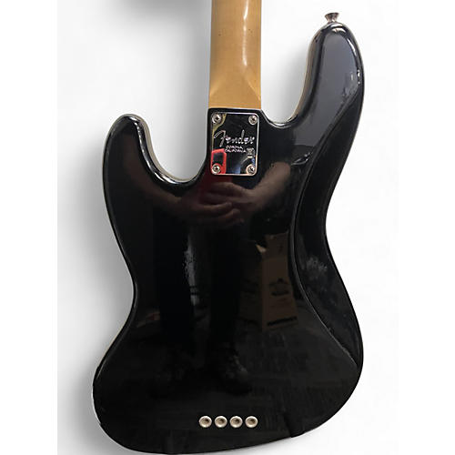 Used 2010s Fender American Standard Jazz Bass Black Electric Bass Guitar Black