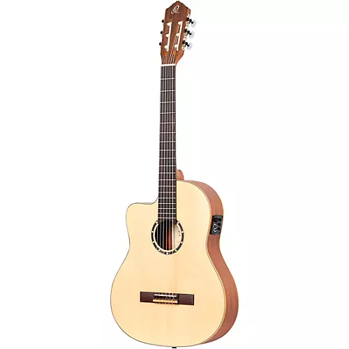 Ortega Family Series RCE125SN-L Thinline Acoustic/Electric Classical Guitar Natural Matte