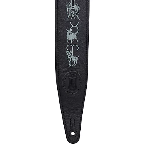 Levy's Interstellar Series Embroidered Leather Guitar Strap Brown 2.5 in.