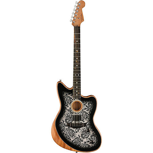 Open-Box Fender American Acoustasonic Jazzmaster Limited-Edition Acoustic-Electric Guitar Condition 2 - Blemished Black Paisley 197881150150