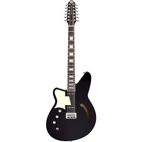 Reverend Airwave 12 Left Handed Semi-Hollow 12-String Electric Guitar Midnight Black