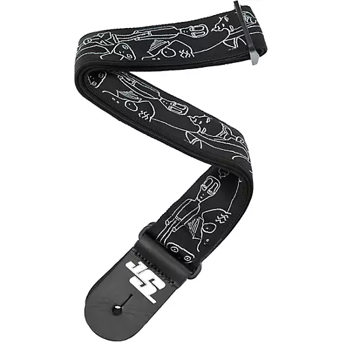 D'Addario Joe Satriani Nylon Guitar Strap Black/Red/Green Snakes Mosaic