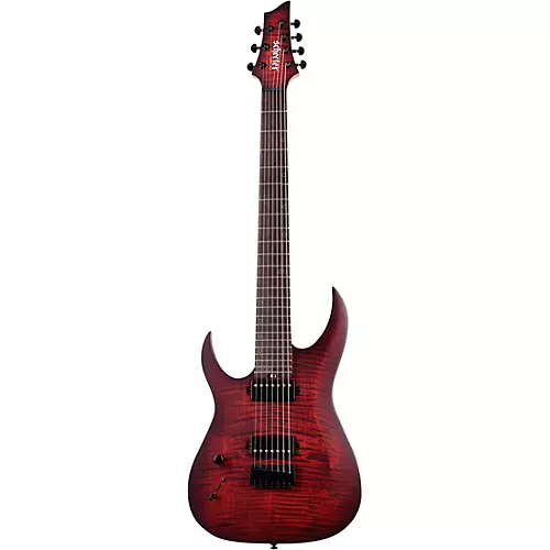 Schecter Guitar Research Sunset 7-String Extreme Left-Handed Electric Guitar Scarlet Burst