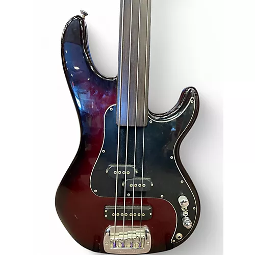 Used G&L USA SB2 Fretless red sparkle Electric Bass Guitar red sparkle