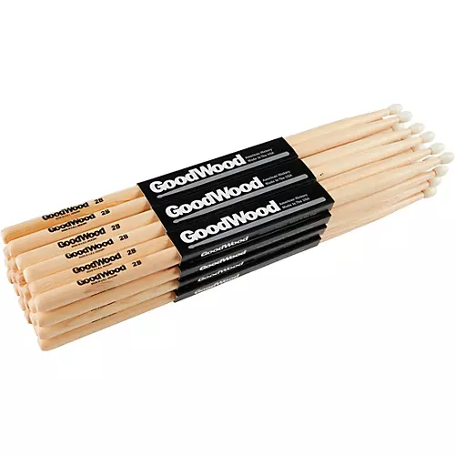 Goodwood Hickory Drum Sticks 12-Pack Fusion Wood