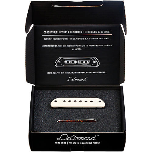 DeArmond Tone Boss Passive Humbucking Acoustic Guitar Soundhole Pickup Cream/Tortoise/Black