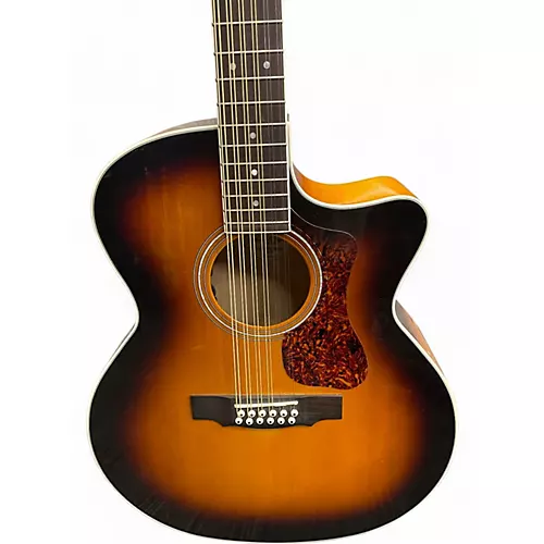 Used Guild F2512CE Sunburst 12 String Acoustic Electric Guitar Sunburst