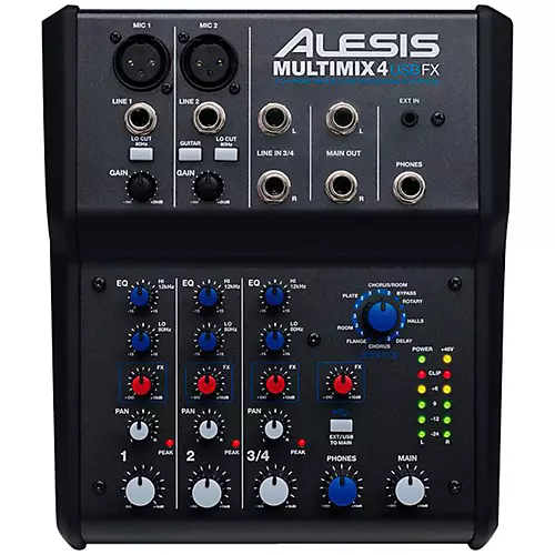 Alesis MultiMix 4 USB FX 4-Channel Mixer with Effects & USB Audio Interface